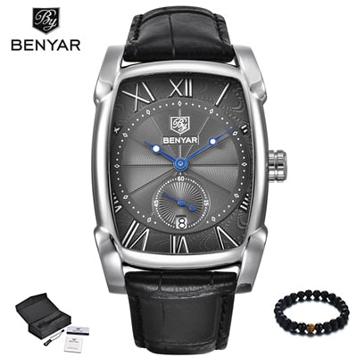 Image of Luxury Brand Gold Rectangle Men Wristwatch