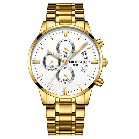 Image of Luxury Brand Gold And Black Men's Sports Watch