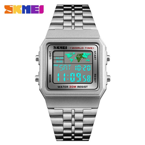 Image of LED Digital Stainless Steel Military Waterproof Men's Wrist watches