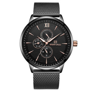 Luxury Quartz Men's Stainless Steel Mesh Clock