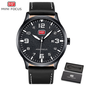 Men Waterproof Brown Leather Strap Fashion Watch