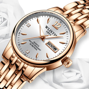 Rose Gold Stainless Steel Ladies Wristwatch