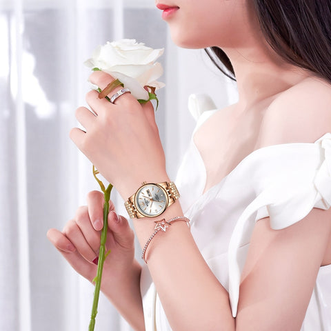 Image of Rose Gold Stainless Steel Ladies Wristwatch