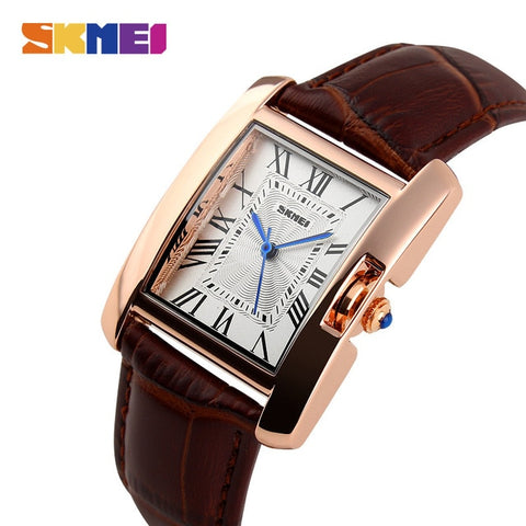 Image of Leather Strap Rose Gold Lady Dress Casual Watch