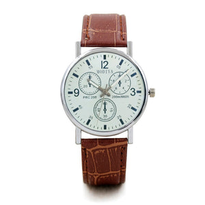 Men's Blue Glass Belt Quartz Watch