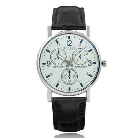 Image of Men's Blue Glass Belt Quartz Watch