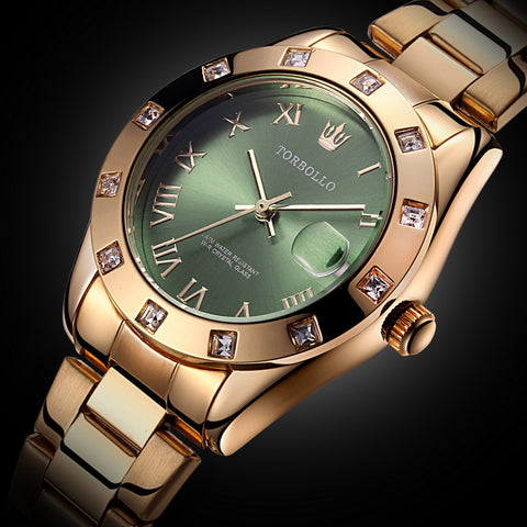 Image of Gold Stainless Steel Waterproof Quartz Watch