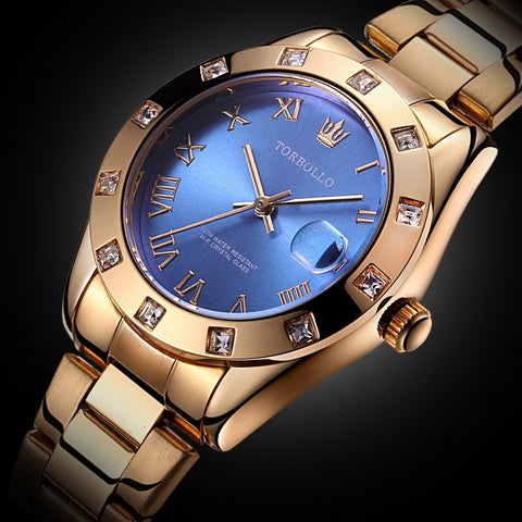 Image of Gold Stainless Steel Waterproof Quartz Watch