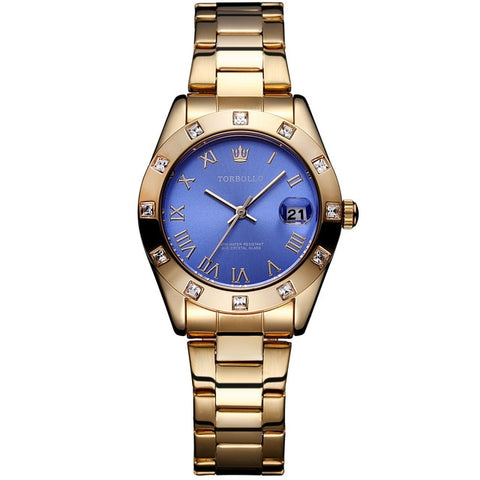 Image of Gold Stainless Steel Waterproof Quartz Watch