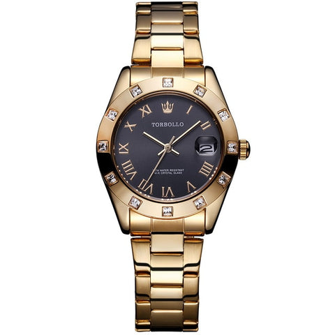 Image of Gold Stainless Steel Waterproof Quartz Watch