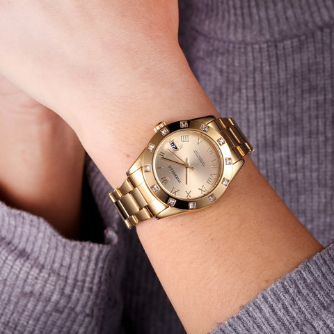 Image of Gold Stainless Steel Waterproof Quartz Watch