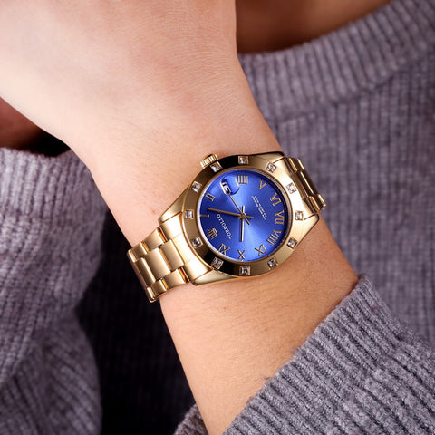 Image of Gold Stainless Steel Waterproof Quartz Watch