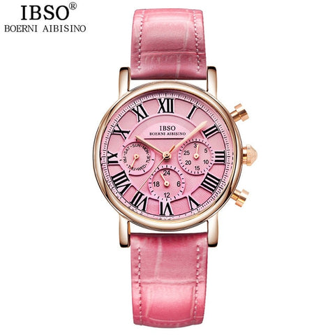 Image of IBSO Vintage Red Leather Women Watch