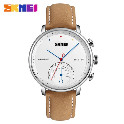 Image of Leather Strap Alloy Case Waterproof Wristwatch