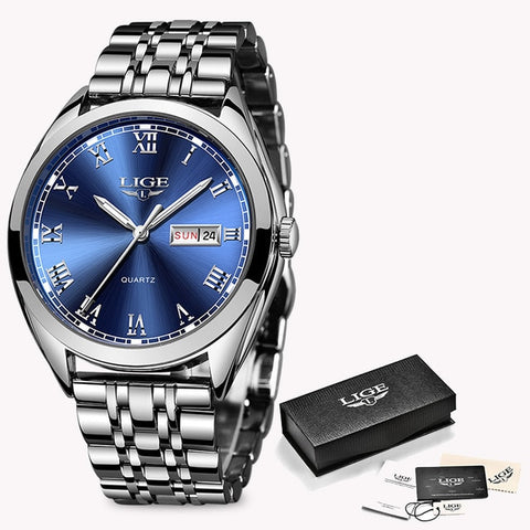 Image of Chronograph Male Stainless Steel Waterproof Business Watch