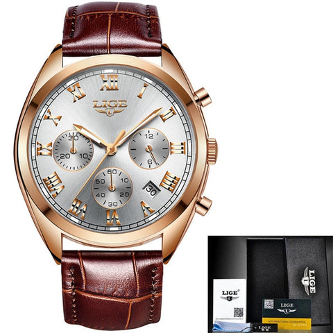 Image of Chronograph Male Stainless Steel Waterproof Business Watch