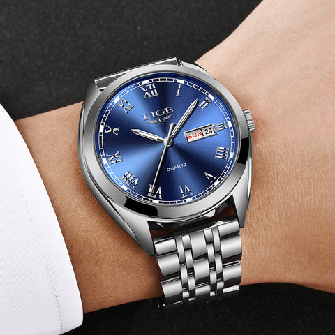 Image of Chronograph Male Stainless Steel Waterproof Business Watch