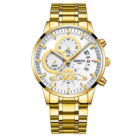 Image of Luxury Brand Gold And Black Men's Sports Watch